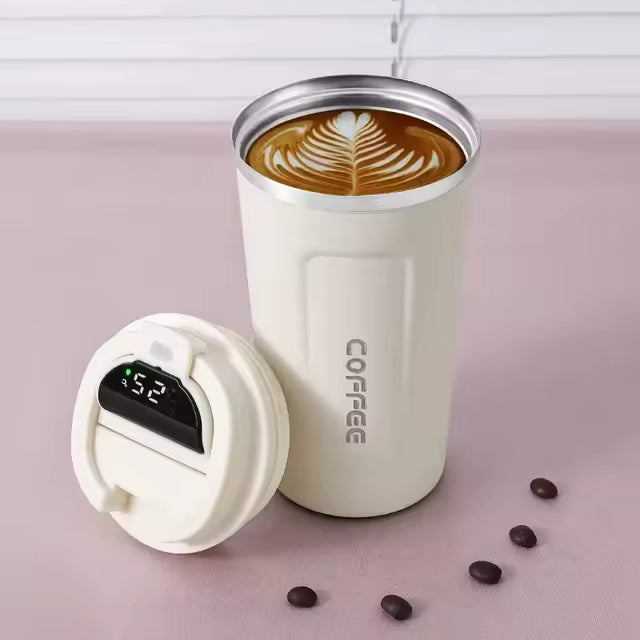 Coffee Mug Stainless Steel | Temperature Display | Insulated Water Bottle