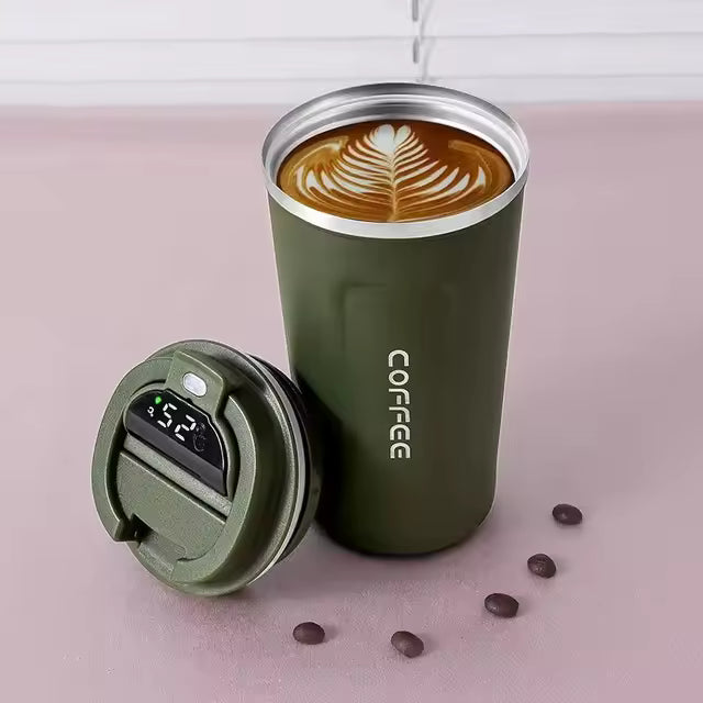 Coffee Mug Stainless Steel | Temperature Display | Insulated Water Bottle