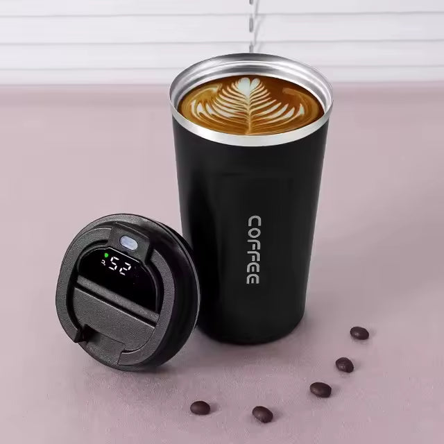 Coffee Mug Stainless Steel | Temperature Display | Insulated Water Bottle